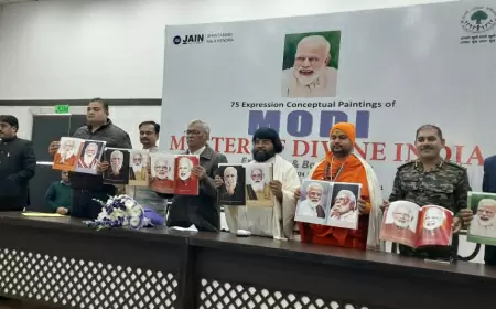 Jain University's Dean Honors PM Modi with 75 Portraits Reflecting Leadership and Emotion