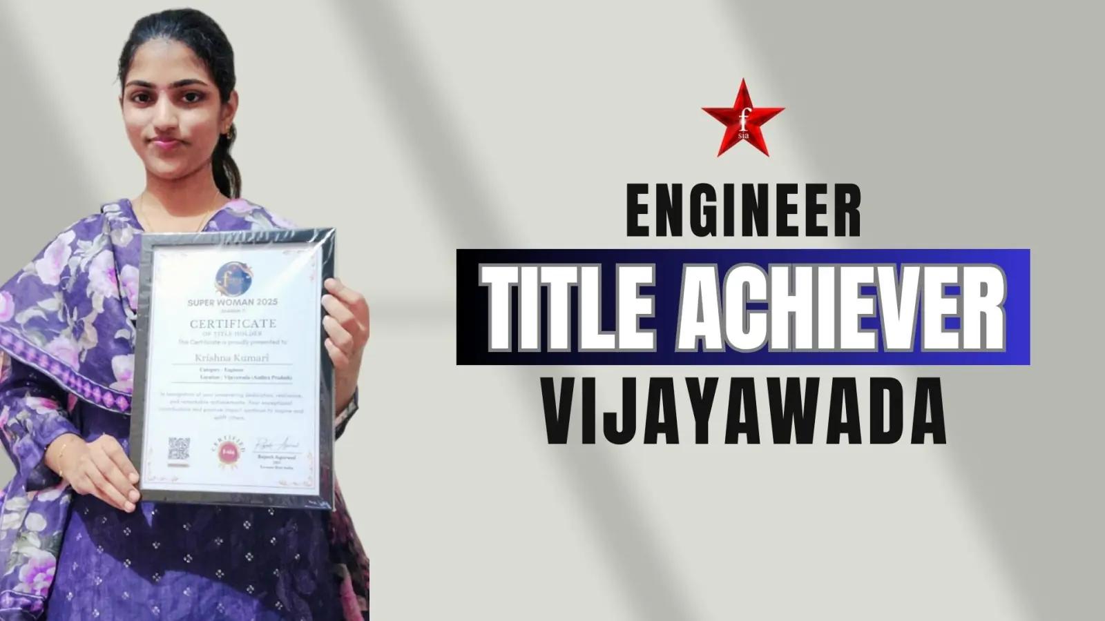 Vijayawada Civil Engineer Breaks Barriers, Wins Super Woman 2025 Title